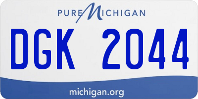 MI license plate DGK2044
