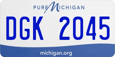 MI license plate DGK2045