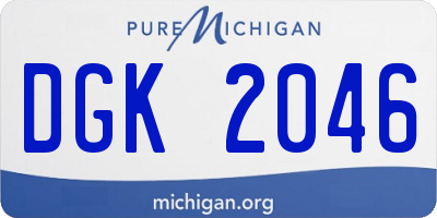 MI license plate DGK2046