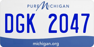 MI license plate DGK2047