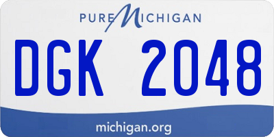 MI license plate DGK2048