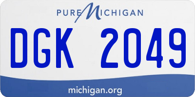 MI license plate DGK2049