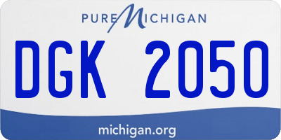 MI license plate DGK2050