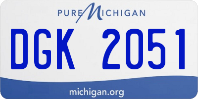 MI license plate DGK2051