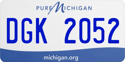 MI license plate DGK2052