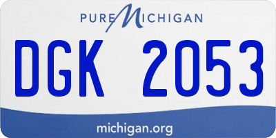 MI license plate DGK2053