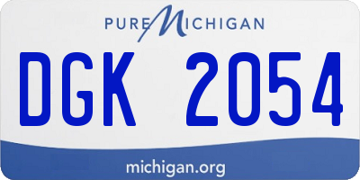 MI license plate DGK2054