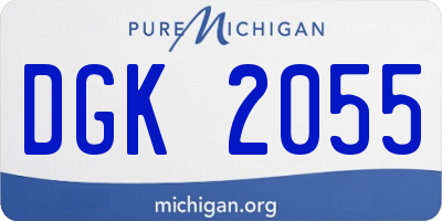 MI license plate DGK2055