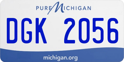 MI license plate DGK2056