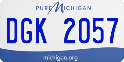 MI license plate DGK2057