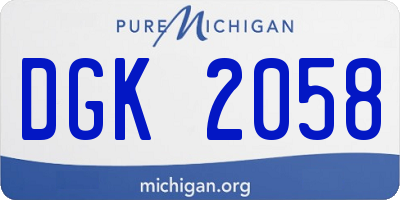 MI license plate DGK2058