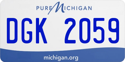 MI license plate DGK2059