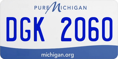 MI license plate DGK2060