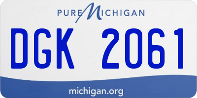MI license plate DGK2061
