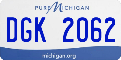 MI license plate DGK2062