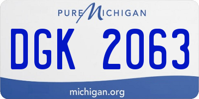 MI license plate DGK2063