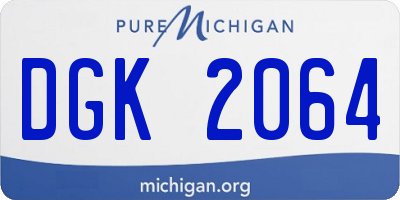 MI license plate DGK2064