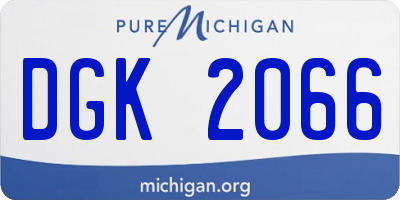 MI license plate DGK2066