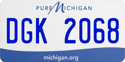 MI license plate DGK2068
