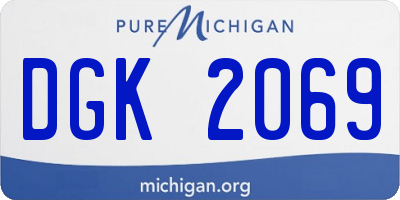 MI license plate DGK2069