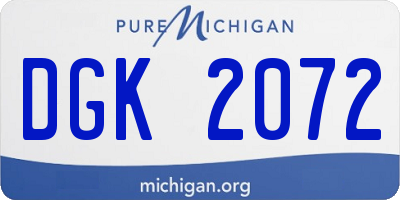MI license plate DGK2072