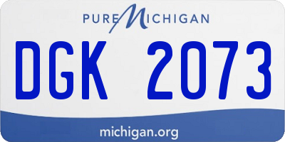 MI license plate DGK2073