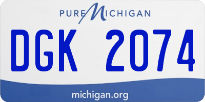 MI license plate DGK2074