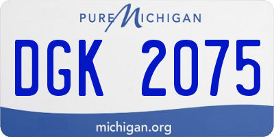 MI license plate DGK2075