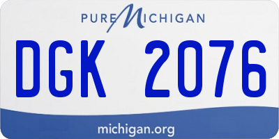 MI license plate DGK2076
