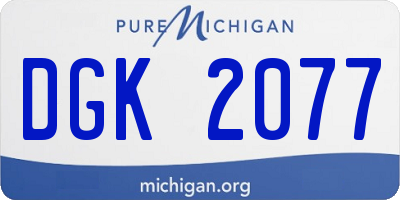 MI license plate DGK2077