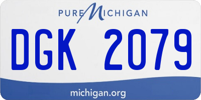 MI license plate DGK2079