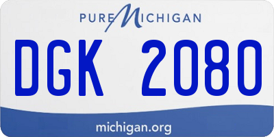 MI license plate DGK2080