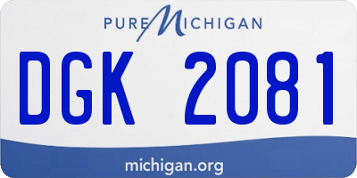 MI license plate DGK2081