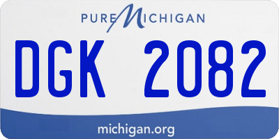 MI license plate DGK2082