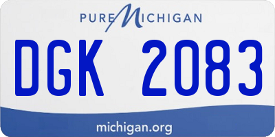 MI license plate DGK2083