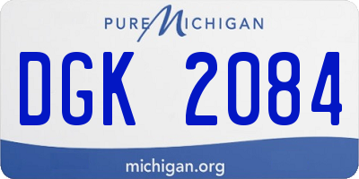 MI license plate DGK2084