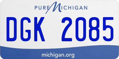 MI license plate DGK2085