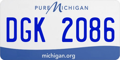 MI license plate DGK2086