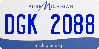 MI license plate DGK2088