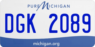 MI license plate DGK2089