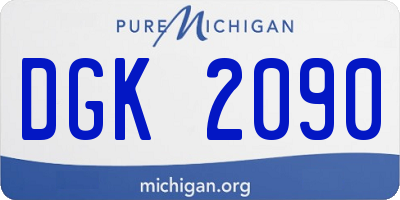 MI license plate DGK2090