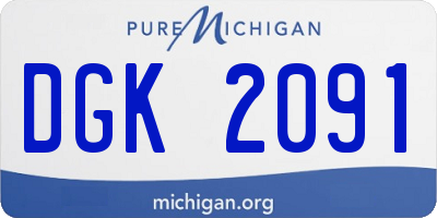 MI license plate DGK2091