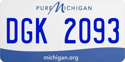 MI license plate DGK2093