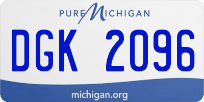 MI license plate DGK2096