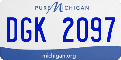 MI license plate DGK2097