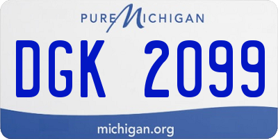 MI license plate DGK2099