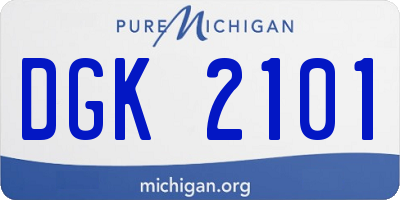MI license plate DGK2101