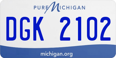 MI license plate DGK2102