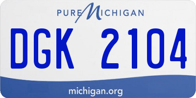 MI license plate DGK2104