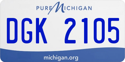 MI license plate DGK2105
